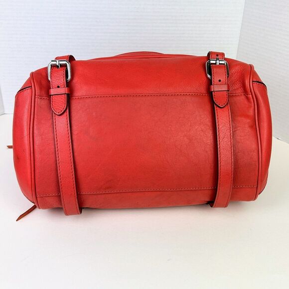 Rebecca Minkoff Cupid Satchel Crossbody Bag Orange Coral Leather Studded Pockets - Picture 7 of 16